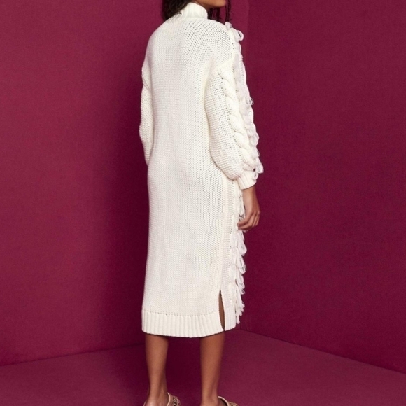 NWOT Farm Rio White Midi Sweater Dress sz M - Picture 3 of 12